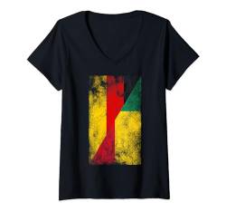 Damen Deutschland Benin Flaggen - Deutsch Beninese T-Shirt mit V-Ausschnitt von Irreverent Tees