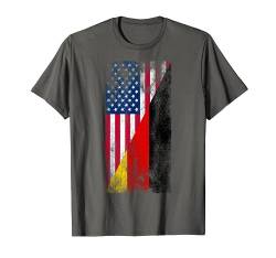 USA Deutschland Flaggen, USA und Deutschland Flagge T-Shirt von Irreverent Tees