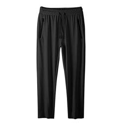 Irypulse Herren Leichte Jogginghose Männer Sporthose Sweathose Lange Hose Freizeithosen Dünn Atmungsaktiv Trainingshose Weich (Schwarz-4XL) von Irypulse