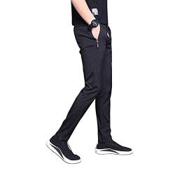 Irypulse Herren Leichte Jogginghose Männer Sweathose Sporthose Lange Hose Freizeithosen Dünn Atmungsaktiv Trainingshose Weich (Schwarz02-XL) von Irypulse