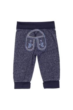 Isar-Trachten Babyhose Jogginghose im Lederhosenstil Jeansblau 100% Baumwolle, Gr. 80 von Isar-Trachten