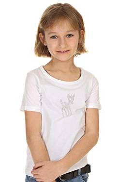 Isar-Trachten Kinder T-Shirt Mädchenshirt Trachtenshirt Bambi Glitzerstein 52987 weiß Gr.98 von Isar-Trachten