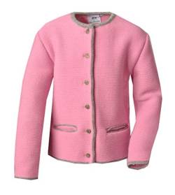 Isar-Trachten Kinderstrickjacke Obertresenfeld rosa/grau, Gr. 164 von Isar-Trachten