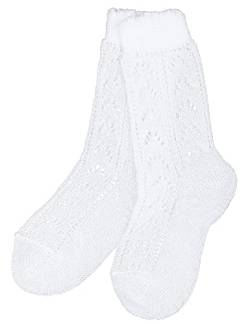 Isar-Trachten Kurze Kinder Socken Häkellook 11041 - Weiß Gr. 31-34 von Isar-Trachten