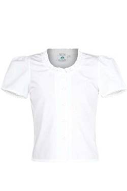 Isar-Trachten Mädchen Kinder Trachten-Bluse schlicht Weiss, WEIß, 104 von Isar-Trachten