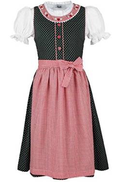 Isar-Trachten Mädchen Kinderdirndl grün mit Bluse, grün, 146 von Isar-Trachten