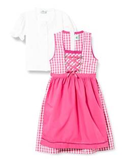 Isartrachten Jugenddirndl Mädchendirndl Kinderdirndl pink 3-TLG mit Bluse (158) von Isar-Trachten