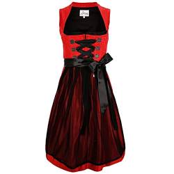 Iseaa Damen Dirndl Kleid Dirndlkleid Trachtenkleid Agnes Rot mit Spitze 34 von Iseaa