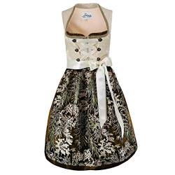 Iseaa Damen Dirndl Kleid Dirndlkleid Trachtenkleid ELSA Beige mit Spitze 44 von Iseaa