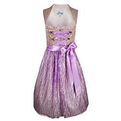 Iseaa Damen Dirndl Kleid Dirndlkleid Trachtenkleid Lora Altrosa Lila 44 von Iseaa