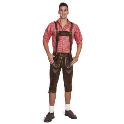 Iseaa Herren Trachten Lederhose Trachtenlederhose Trachtenhose Kniebund Lang Dunkelbraun 48 von Iseaa