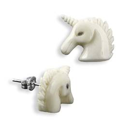 ISLAND PIERCINGS 925er Silber Ohrringe Einhorn Stecker SER303 von Island Piercings