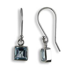 ISLAND PIERCINGS Edle 925er Silber und Blautopas Ohrringe Hänger Design Handarbeit SER277 von Island Piercings