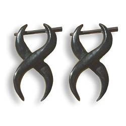ISLAND PIERCINGS Ohrringe Hänger aus Horn schwarz Handarbeit ER032H von Island Piercings