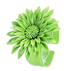Island Piercings Blumen Armband aus echtem Leder größenverstellbar Grün B100 von Island Piercings