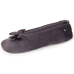 Isotoner Damenschuhe Ballerinas mit Schleife, dunkelgrau, 37/38 EU von Isotoner