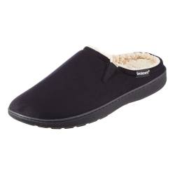 Isotoner Herren Advanced Gel Infused Memory Foam Microsuede Vincent Hoodback Eco Comfort Recycelte Hausschuhe Clog, Schwarz, 9.5-10.5 von Isotoner