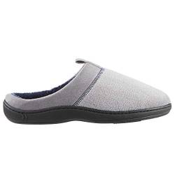 Isotoner Men's Jared Slip on Slipper, Microterry Ash, 10/11 UK von Isotoner