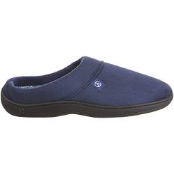 Isotoner Men's Microsuede Devin Slip On Slipper with Cooling Memory Foam for Indoor/Outdoor Comfort, Microsuede Navy Blue, Large von Isotoner