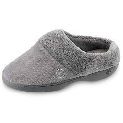 Isotoner Women's Classic Hoodback W Memory Foam Slip on Slipper, Ash, Small / 6.5-7 M US von Isotoner