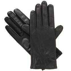 isotoner Damen Classic Stretch Leder Touchscreen Kaltes Wetter Handschuhe Fleece Futter, schwarz, Small-Medium von Isotoner