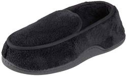 isotoner Herren MicroTerry Slip On Slipper, Schwarz (schwarz), Medium von Isotoner