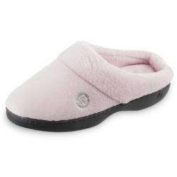 isotoner Women's Classic Hoodback W Memory Foam Slip on Slipper, Peony, Medium / 7.5-8 M US von Isotoner