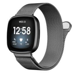 Issinlky Metallband Kompatibel mit Fitbit Versa 3/Fitbit Versa 4, Edelstahl Ersatz armband für Fitbit Sense 2/Fitbit Sense Smartwatch von Issinlky