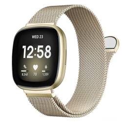 Issinlky Metallband Kompatibel mit Fitbit Versa 3/Fitbit Versa 4, Edelstahl Ersatz armband für Fitbit Sense 2/Fitbit Sense Smartwatch von Issinlky