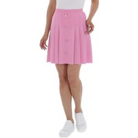 Ital-Design Bleistiftrock Damen Freizeit Knopfleiste Stretch Minirock in Rosa von Ital-Design