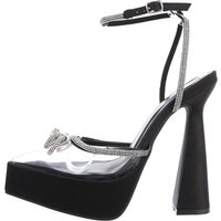 Ital-Design Damen Abendschuhe Party & Clubwear Plateaupumps Blockabsatz High Heel Pumps in Schwarz von Ital-Design