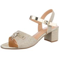 Ital-Design Damen Abendschuhe Party & Clubwear Sandalette (86192597) Blockabsatz Sandalen & Sandaletten in Gold von Ital-Design