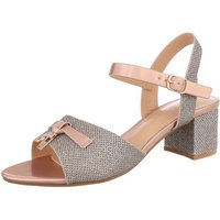 Ital-Design Damen Abendschuhe Party & Clubwear Sandalette (86192603) Blockabsatz Sandalen & Sandaletten in Champagner von Ital-Design