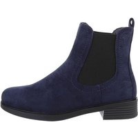 Ital-Design Damen Chelsea Elegant Stiefelette Blockabsatz Chelsea Boots in Dunkelblau von Ital-Design