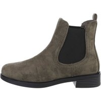 Ital-Design Damen Chelsea Elegant Stiefelette Blockabsatz Chelsea Boots in Olive von Ital-Design