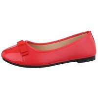 Ital-Design Damen Freizeit Ballerina Blockabsatz Klassische Ballerinas in Rot von Ital-Design