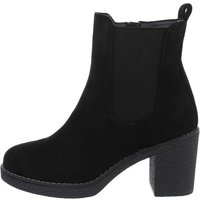 Ital-Design Damen Freizeit High-Heel-Stiefelette Blockabsatz High-Heel Stiefeletten in Schwarz von Ital-Design