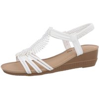 Ital-Design Damen Freizeit Keilsandalette (86016672) Keilabsatz/Wedge Keilsandaletten in Weiß von Ital-Design