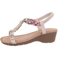 Ital-Design Damen Freizeit Keilsandalette (86016738) Keilabsatz/Wedge Keilsandaletten in Beige von Ital-Design