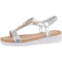 Ital-Design Damen Freizeit Riemchensandalette (86016774) Keilabsatz/Wedge Keilsandaletten in Silber von Ital-Design