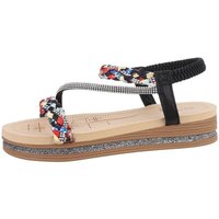 Ital-Design Damen Freizeit Riemchensandalette (86017036) Keilabsatz/Wedge Keilsandaletten in Schwarz von Ital-Design