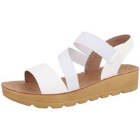 Ital-Design Damen Freizeit Riemchensandalette (86345224) Keilabsatz/Wedge Keilsandaletten in Weiß von Ital-Design