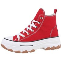 Ital-Design Damen High-Top Freizeit Sneakerboots (86016871) Flach Sneakers High in Rot von Ital-Design