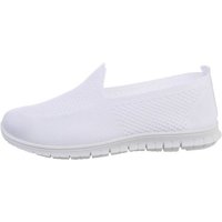 Ital-Design Damen Low-Top Freizeit Slipper Flach Sneakers Low in Weiß von Ital-Design