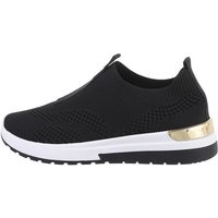 Ital-Design Damen Low-Top Freizeit Sneaker (78994700) Flach Sneakers Low in Schwarz von Ital-Design