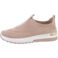 Ital-Design Damen Low-Top Freizeit Sneaker (85960347) Flach Sneakers Low in Hellbraun von Ital-Design