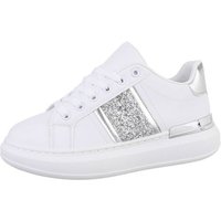 Ital-Design Damen Low-Top Freizeit Sneaker (86344930) Flach Sneakers Low in Weiß von Ital-Design