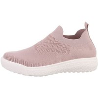 Ital-Design Damen Low-Top Freizeit Sneaker Flach Sneakers Low in Altrosa von Ital-Design