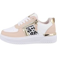 Ital-Design Damen Low-Top Freizeit Sneaker Flach Sneakers Low in Beige von Ital-Design