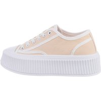 Ital-Design Damen Low-Top Freizeit Sneaker Flach Sneakers Low in Beige von Ital-Design